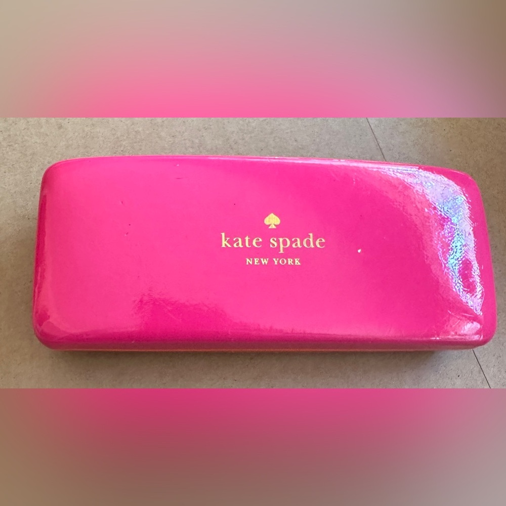 Kate Spade New York Two Tone Pink Orange Hard Clam Shell Eyeglass Case Only